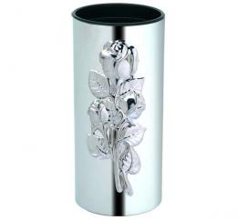 STAINLESS STEEL VASE WITH FLOWERS